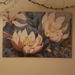 Canvas painting of magnolias